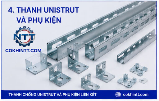 Thanh Unistrut và phụ kiện liên kết dùng cho hệ treo cơ điện M&E