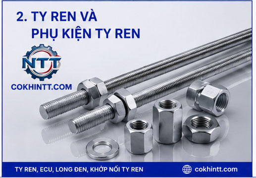 Ty ren và phụ kiện ty ren NTT sử dụng trong hệ thống treo M&E